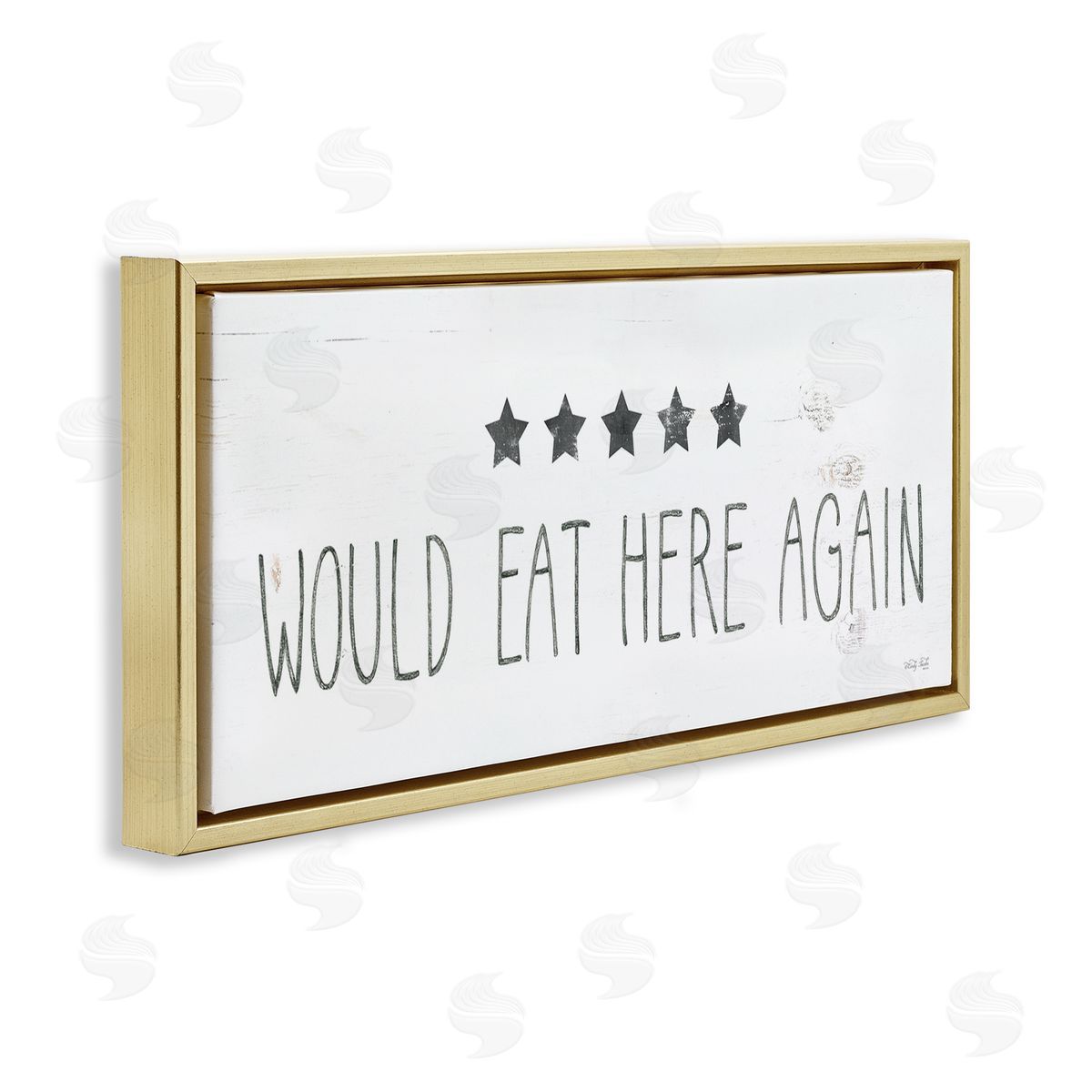 Five Stars Kitchen Gold Floating Frame Canvas Wall Art, Home Decor by Cindy Jacobs