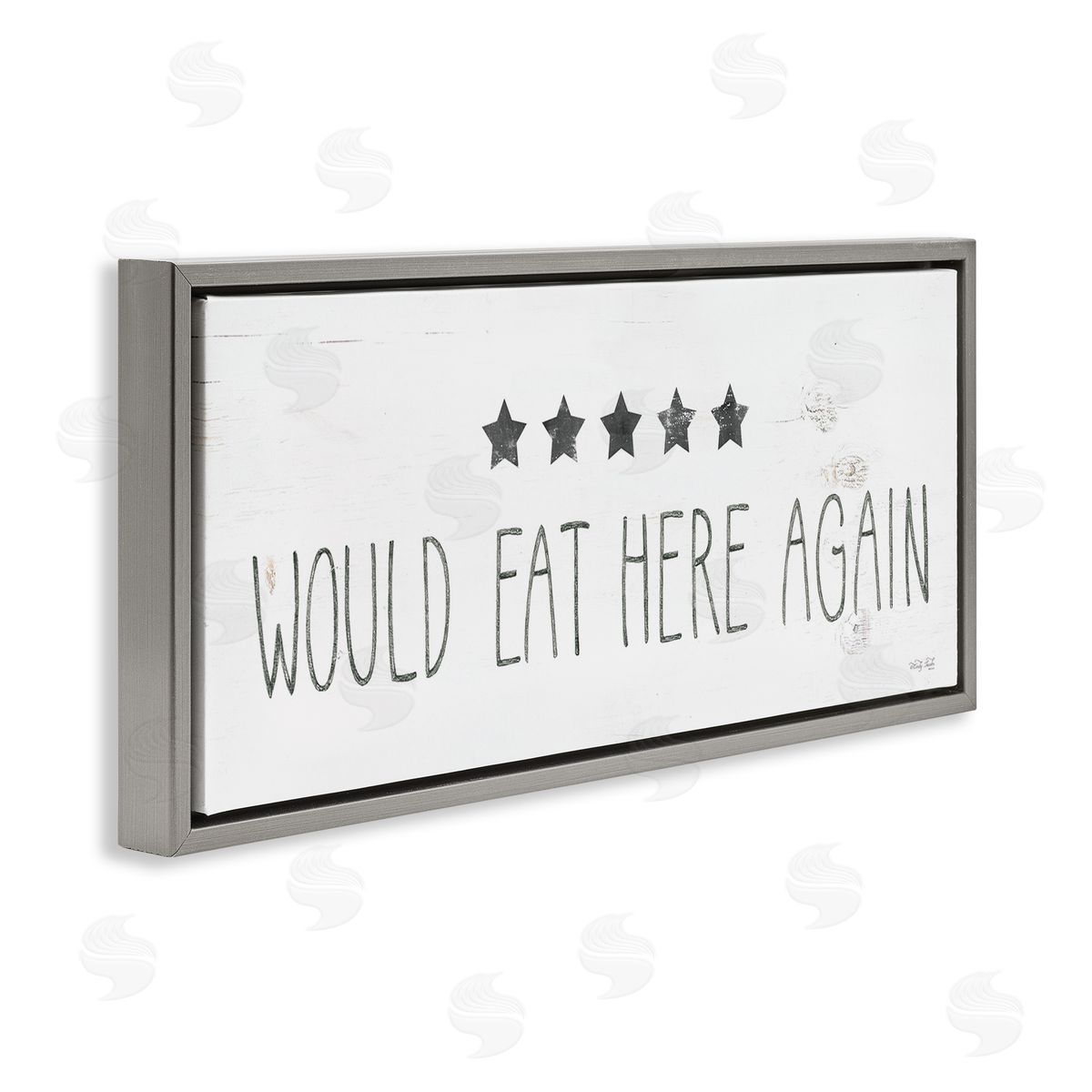 Five Stars Kitchen Grey Floating Frame Canvas Wall Art, Home Decor by Cindy Jacobs