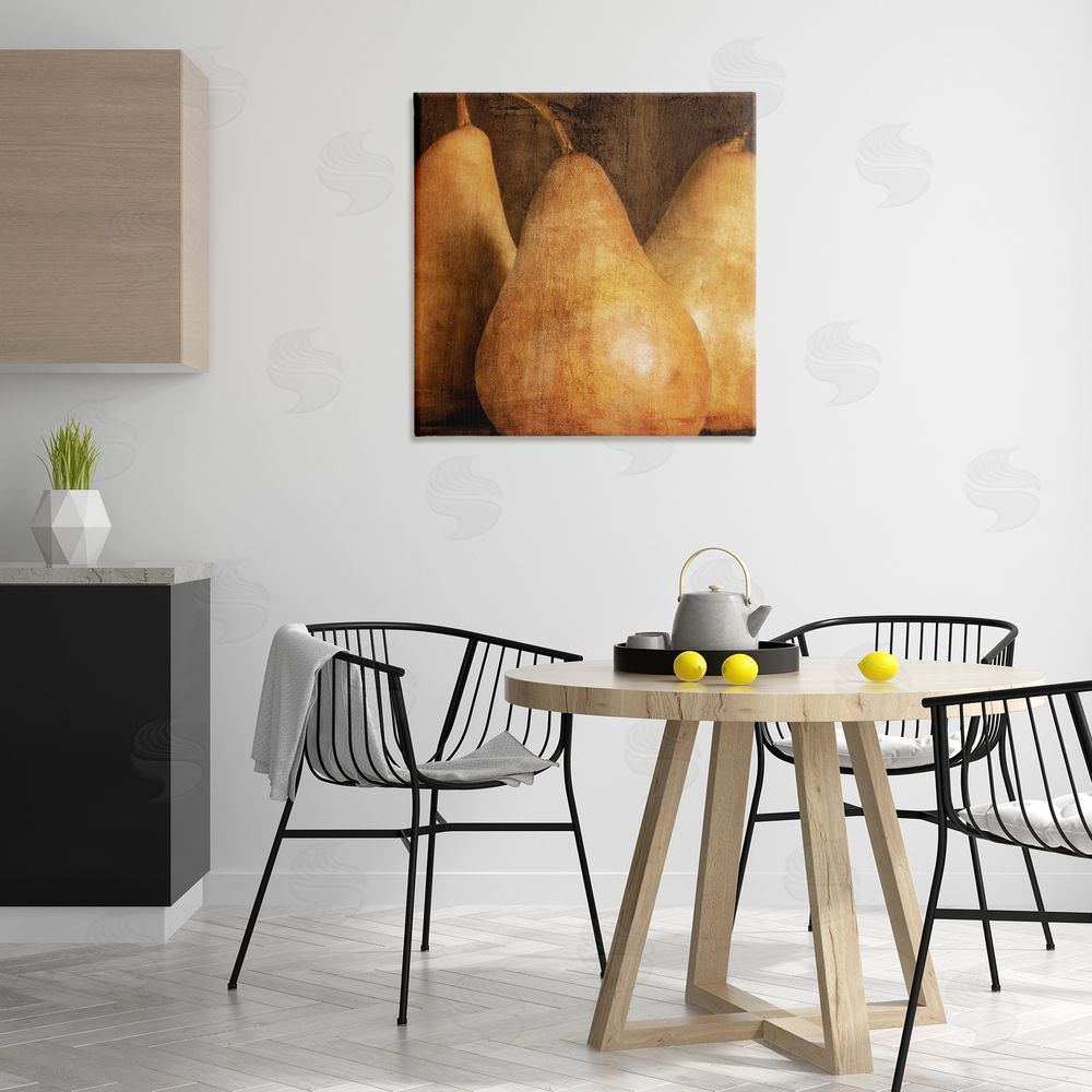 Caroline Kelly Rustic Vintage Pears Canvas Wall Art Print in Room