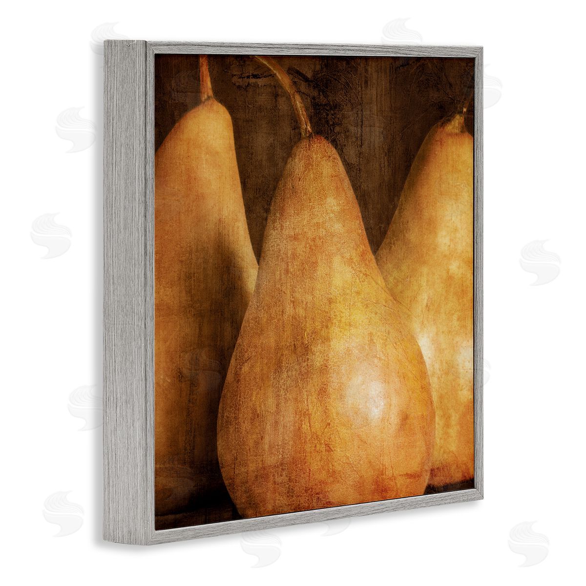 Caroline Kelly Rustic Vintage Pears Gray Framed Giclee Wall Art Print