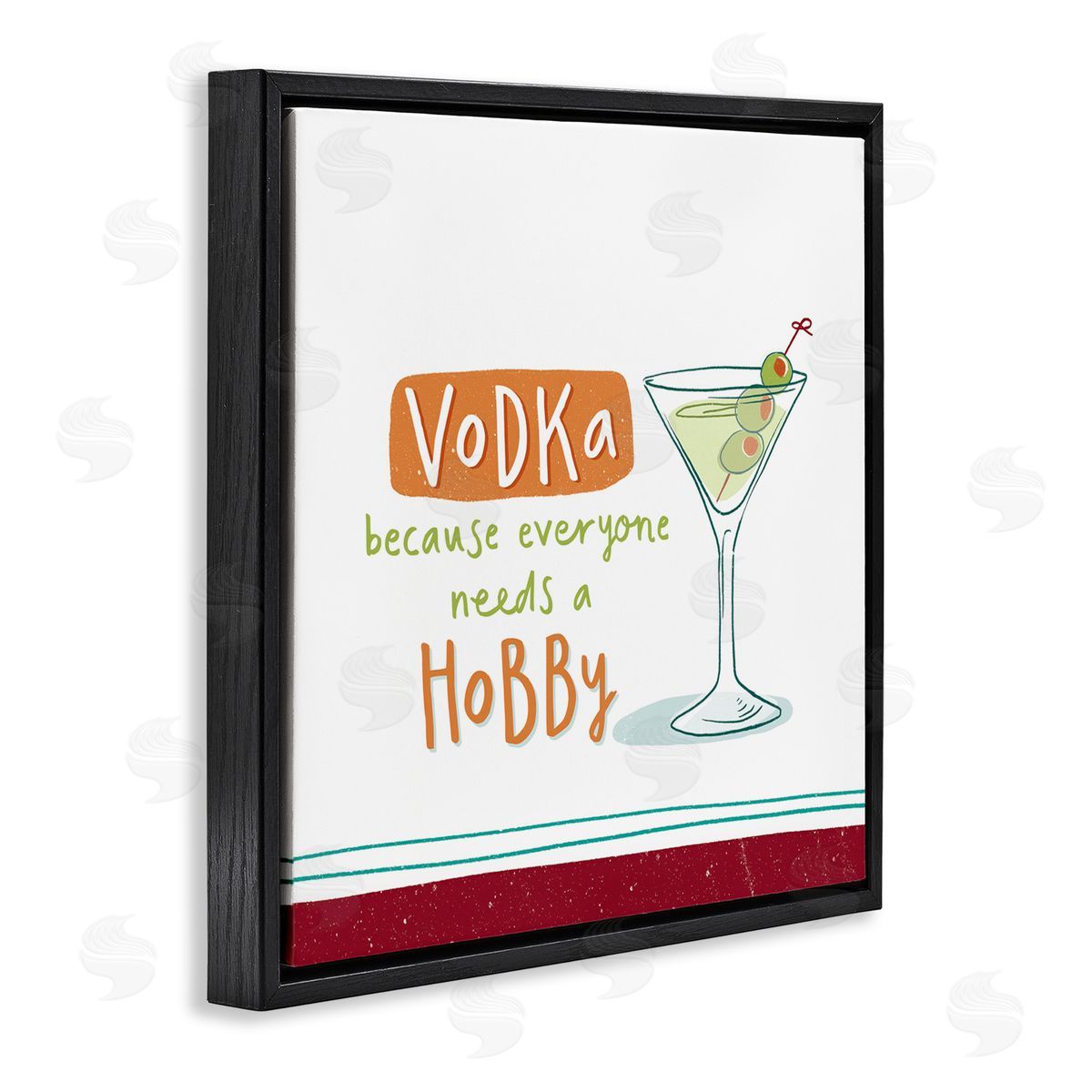Courtney Morgenstern Funny Vodka Phrase Black Floating Frame Canvas Wall Art Print