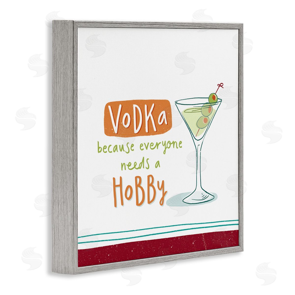 Courtney Morgenstern Funny Vodka Phrase Gray Framed Giclee Wall Art Print