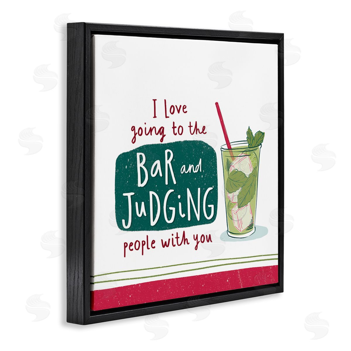 Courtney Morgenstern Judging You Humor Black Floating Frame Canvas Wall Art Print