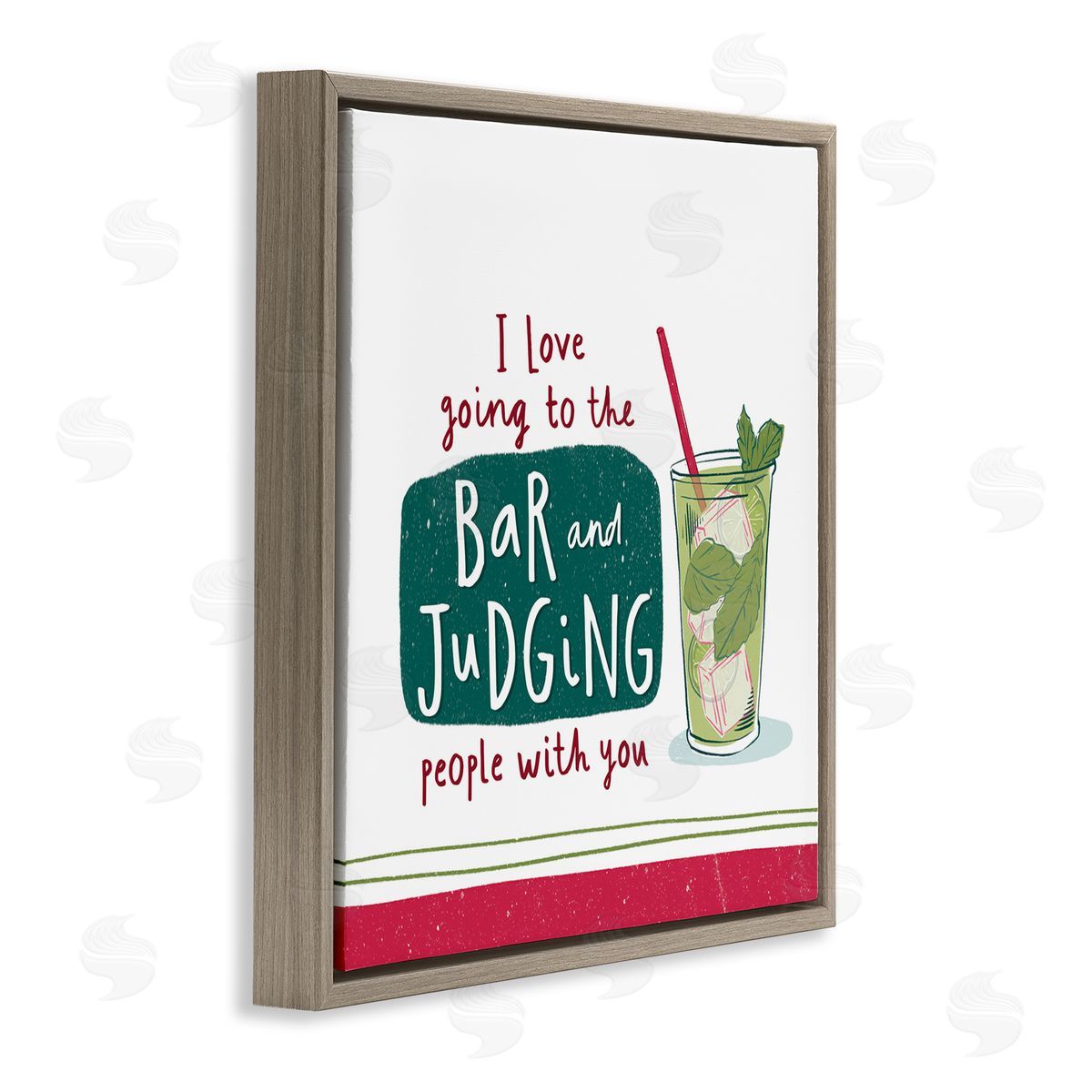 Courtney Morgenstern Judging You Humor Brown Floating Frame Canvas Wall Art Print
