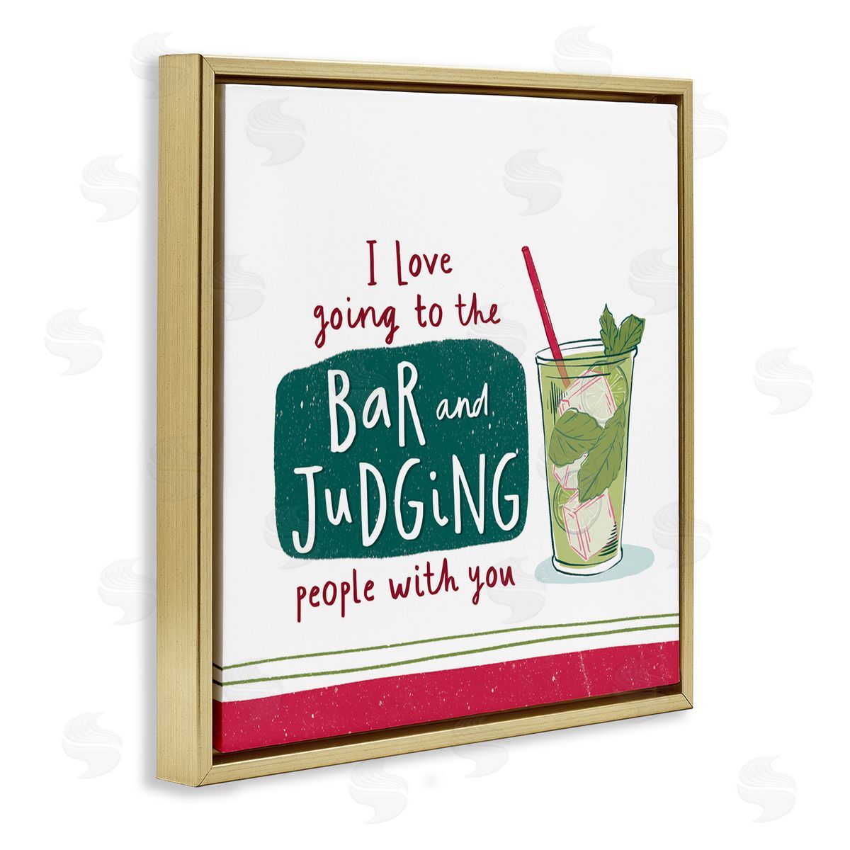 Courtney Morgenstern Judging You Humor Gold Floating Frame Canvas Wall Art Print
