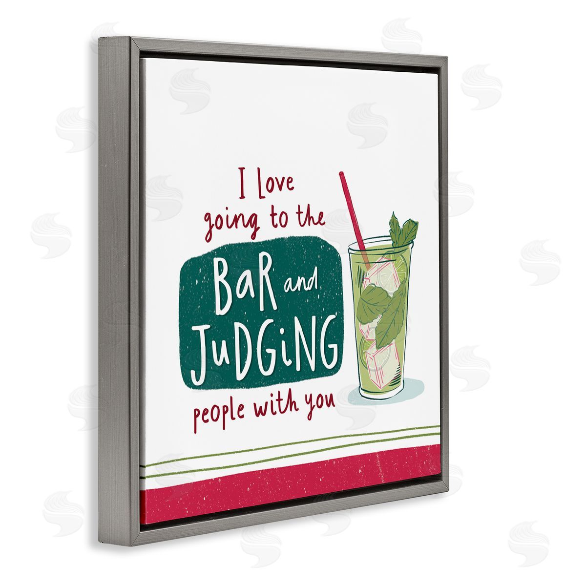 Courtney Morgenstern Judging You Humor Gray Floating Frame Canvas Wall Art Print