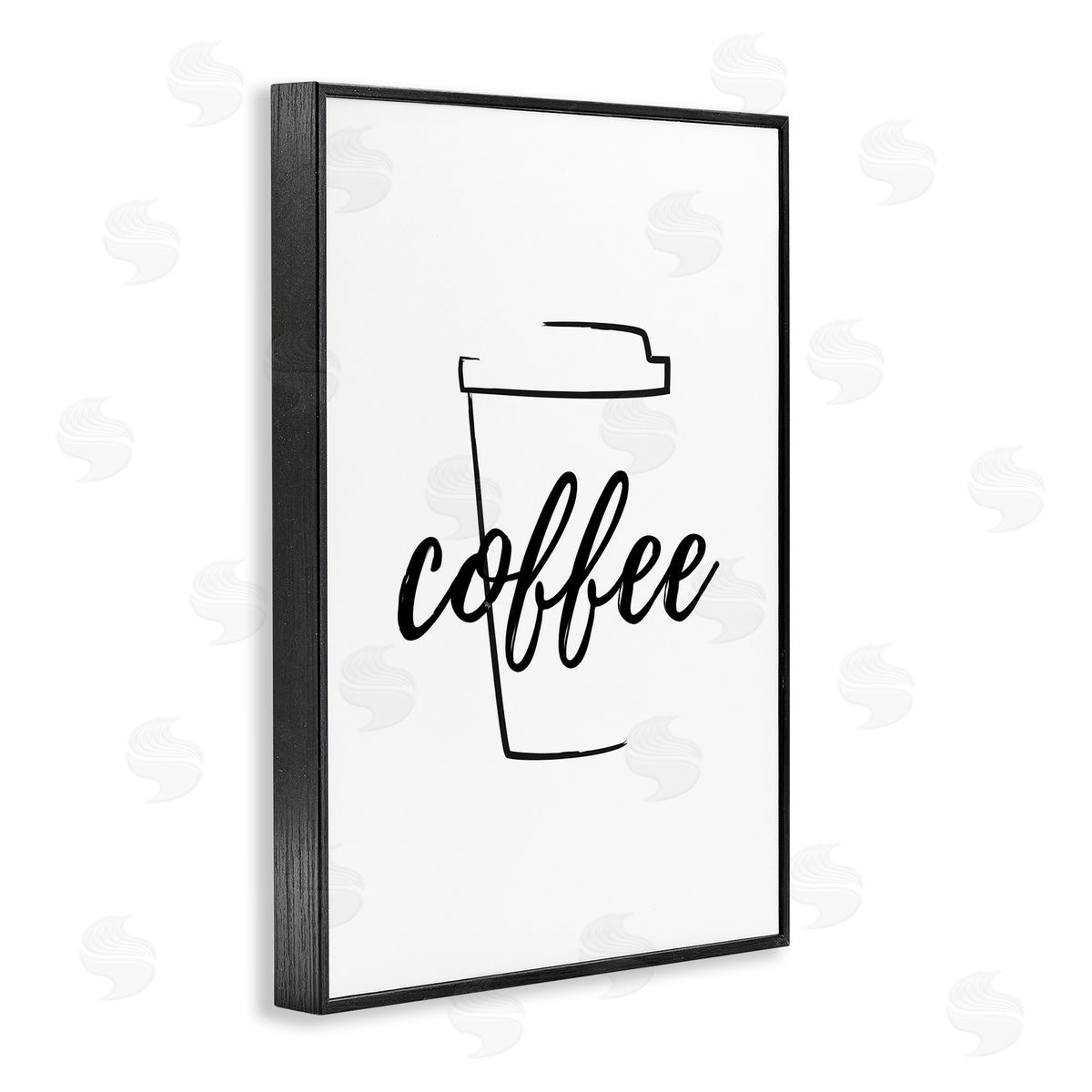Minimal Coffee Cup Black Frame Print Wall Art, Home Decor by Martina Pavlova