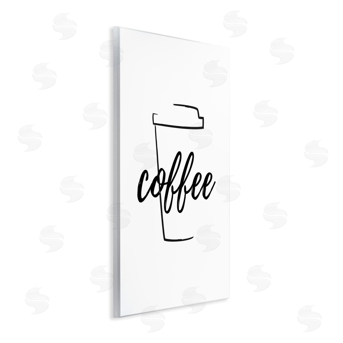 Minimal Coffee Cup Wood Plaque Wall Art, Home Decor by Martina Pavlova