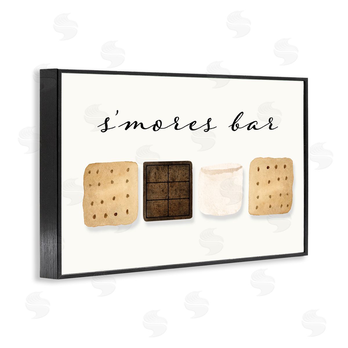 S'mores Bar Ingredients Black Frame Print Wall Art, Home Decor by Corrine Rose Design