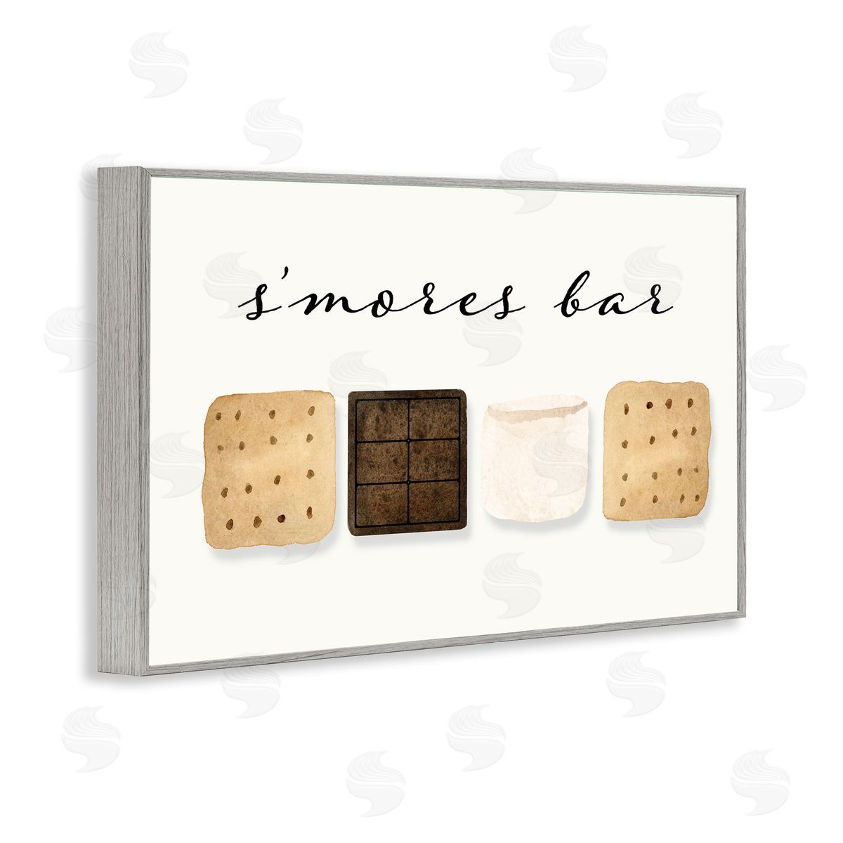 S'mores Bar Ingredients Grey Frame Print Wall Art, Home Decor by Corrine Rose Design