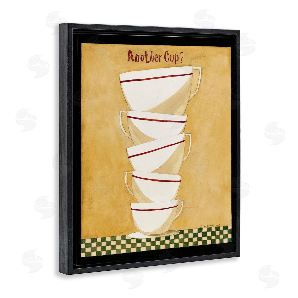 Stacked Mug Collection Black Floating Frame Canvas Wall Art, Home Decor by Dan DiPaolo