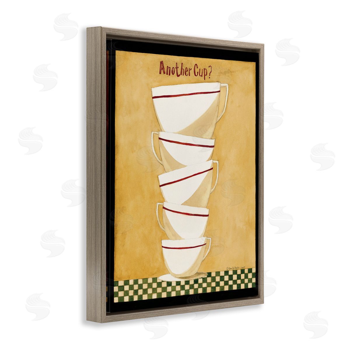 Stacked Mug Collection Brown Floating Frame Canvas Wall Art, Home Decor by Dan DiPaolo
