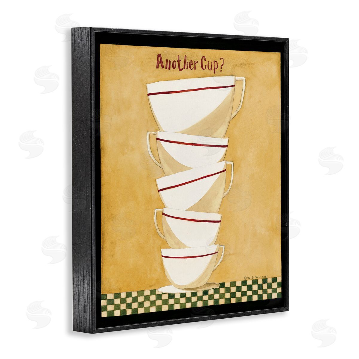 Stacked Mug Collection Black Frame Print Wall Art, Home Decor by Dan DiPaolo