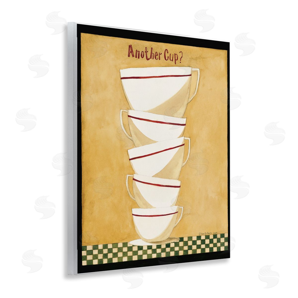 Stacked Mug Collection Wood Plaque Wall Art, Home Decor by Dan DiPaolo