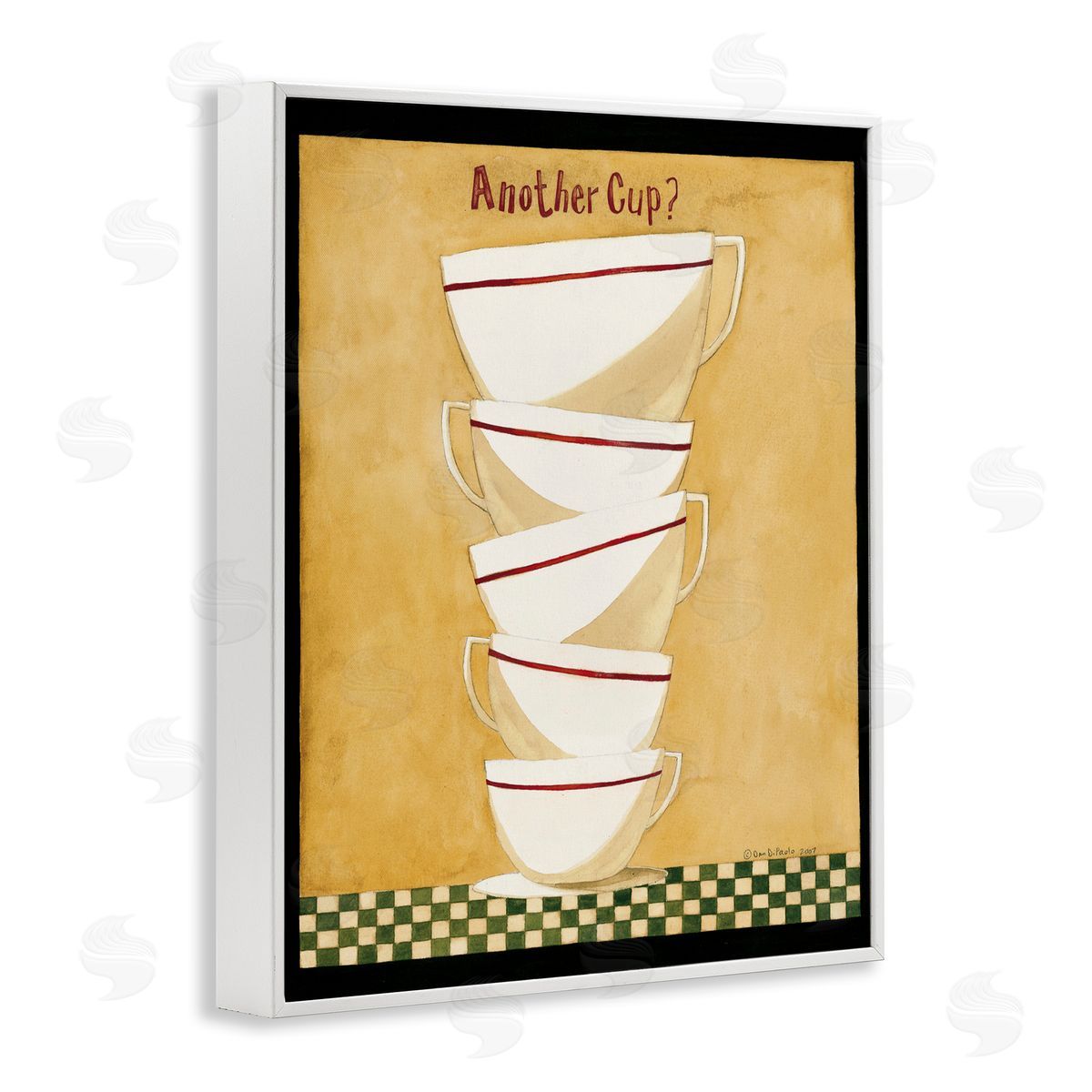 Stacked Mug Collection White Frame Print Wall Art, Home Decor by Dan DiPaolo