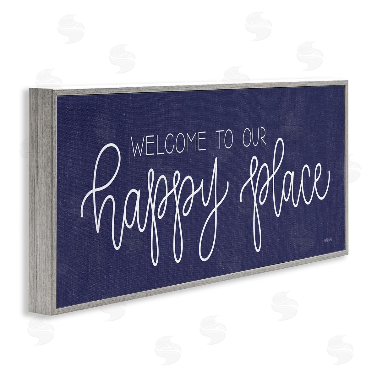 Welcome Happy Place Grey Frame Print Wall Art, Home Decor by Imperfect Dust