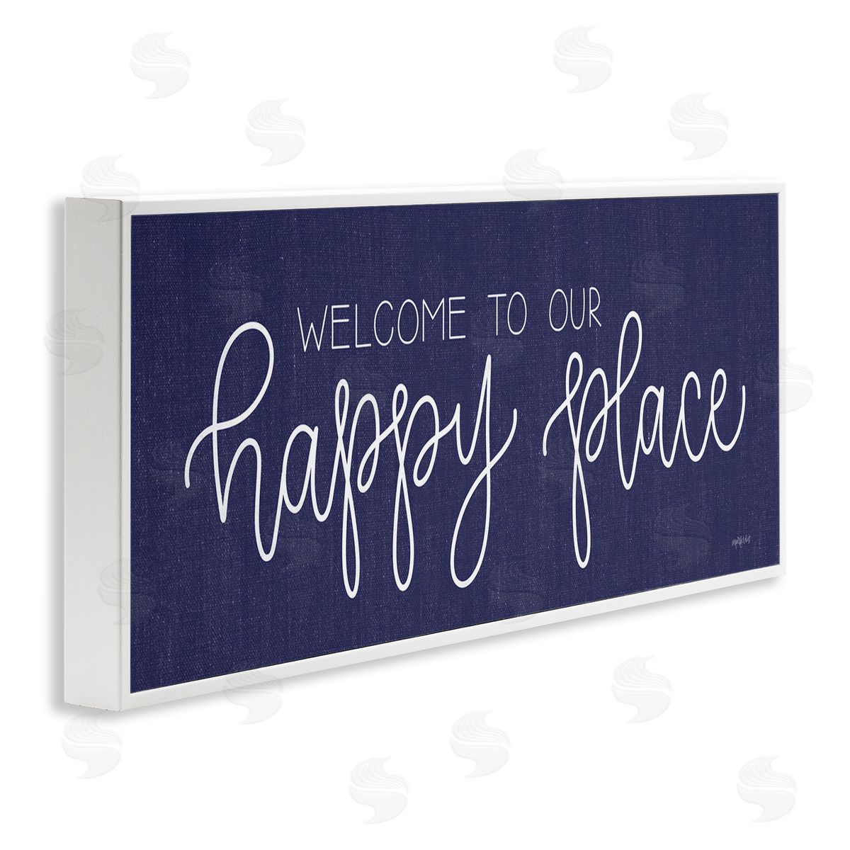 Welcome Happy Place White Frame Print Wall Art, Home Decor by Imperfect Dust