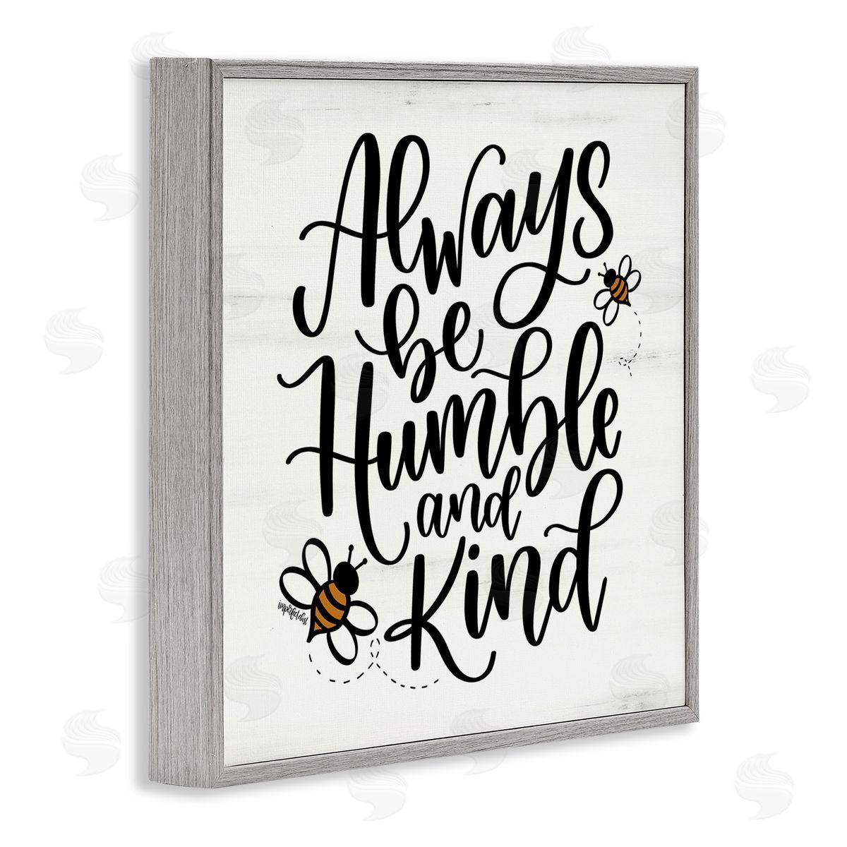 Imperfect Dust Inspiring Humble & Kind Gray Framed Giclee Wall Art Print