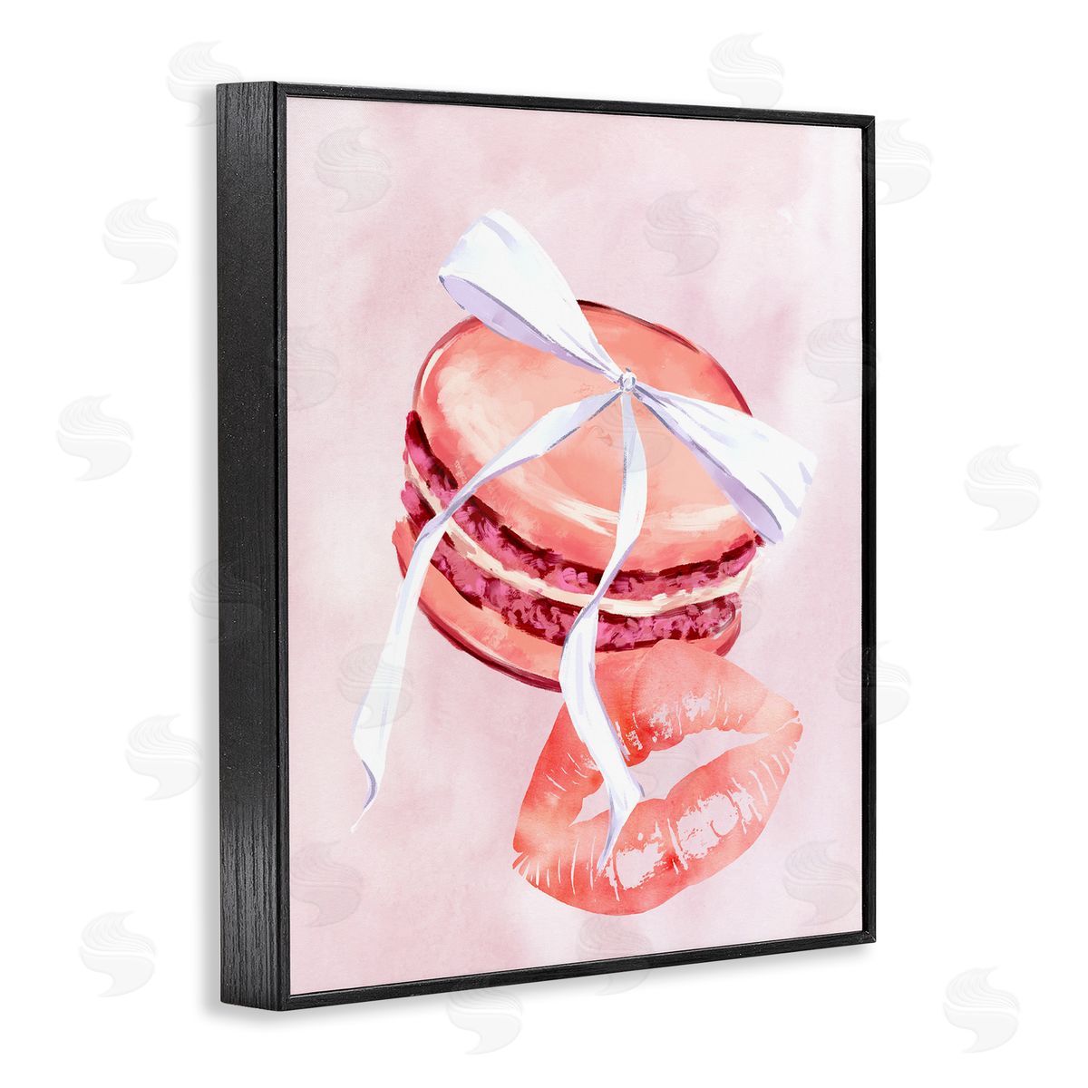 Glam Macaron Dessert Black Frame Print Wall Art, Home Decor by Ziwei Li