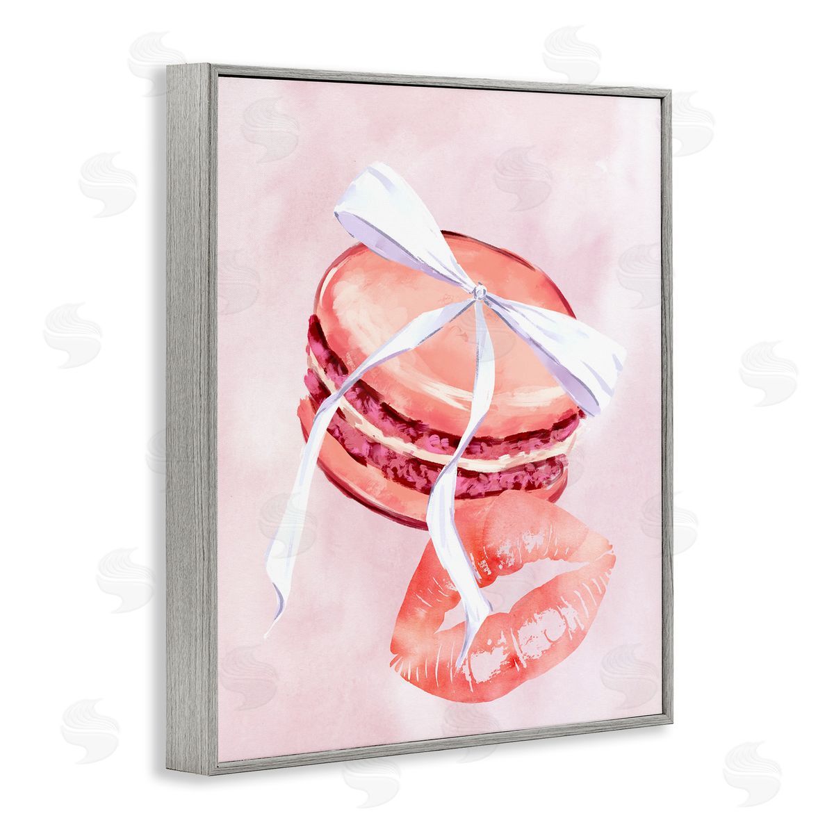 Glam Macaron Dessert Grey Frame Print Wall Art, Home Decor by Ziwei Li