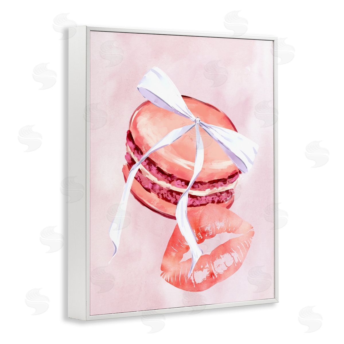 Glam Macaron Dessert White Frame Print Wall Art, Home Decor by Ziwei Li