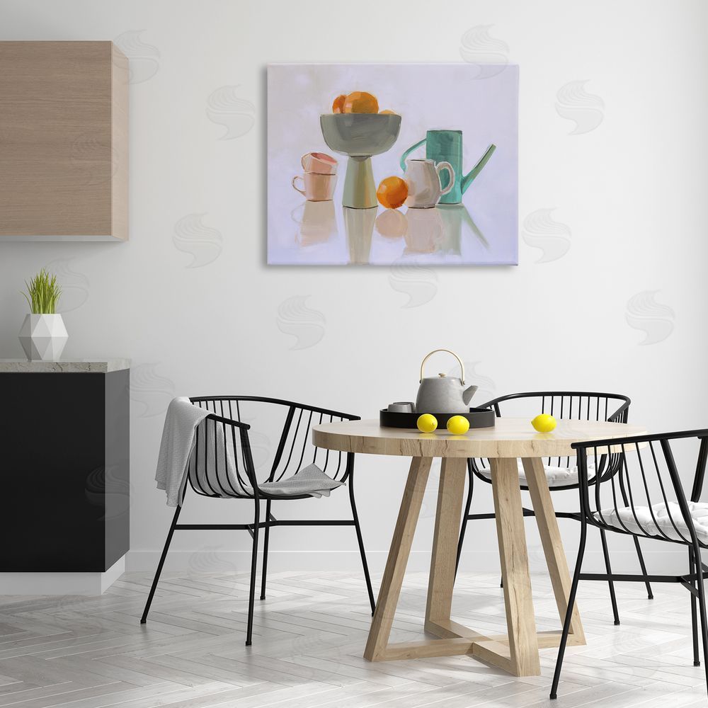 Jenny Westenhofer Reflective Pottery Still Life Canvas Wall Art Print in Room