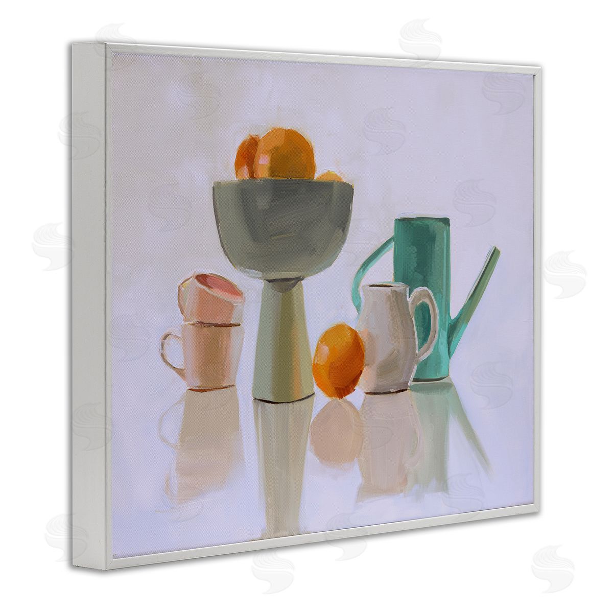 Jenny Westenhofer Reflective Pottery Still Life White Framed Giclee Wall Art Print