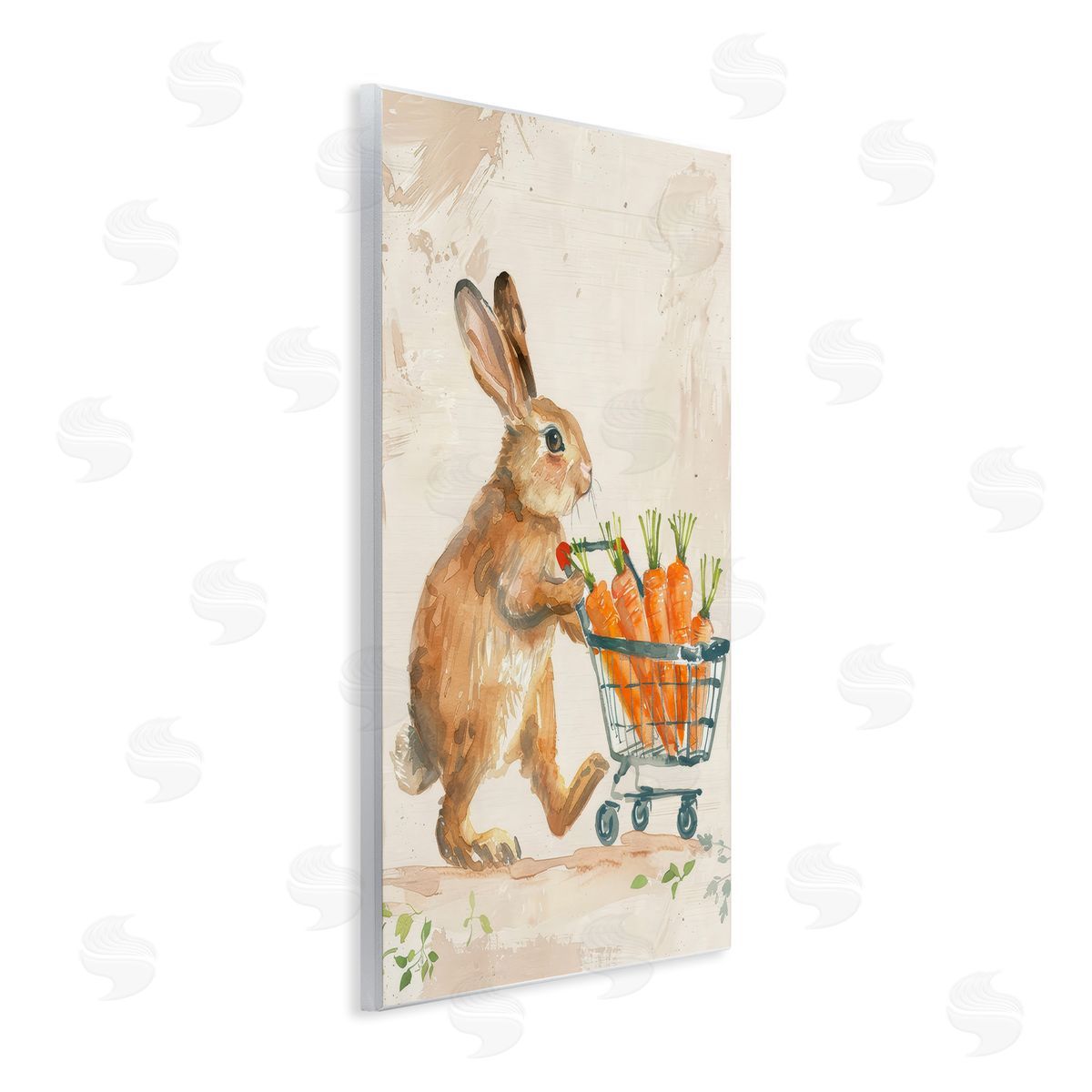 Carrot Connoisseur Rabbit Wood Plaque Wall Art, Home Decor by Petals Prints Design