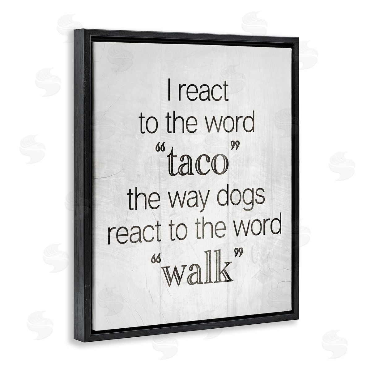 Funny React To Taco Black Floating Frame Canvas Wall Art, Home Decor by Stupell Studio