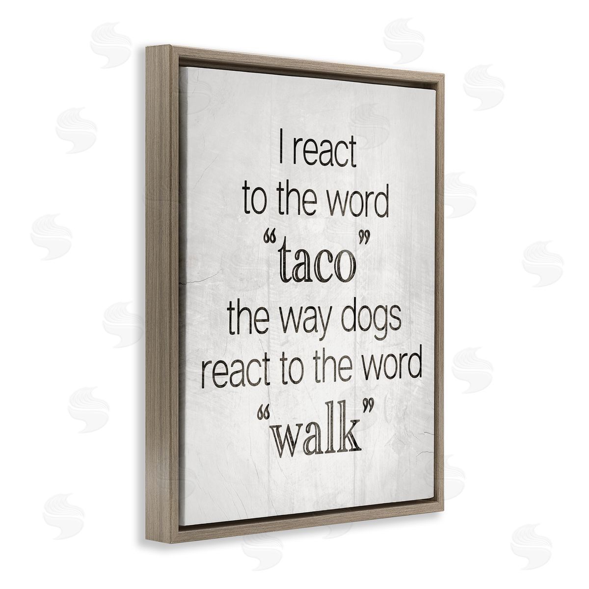 Funny React To Taco Brown Floating Frame Canvas Wall Art, Home Decor by Stupell Studio