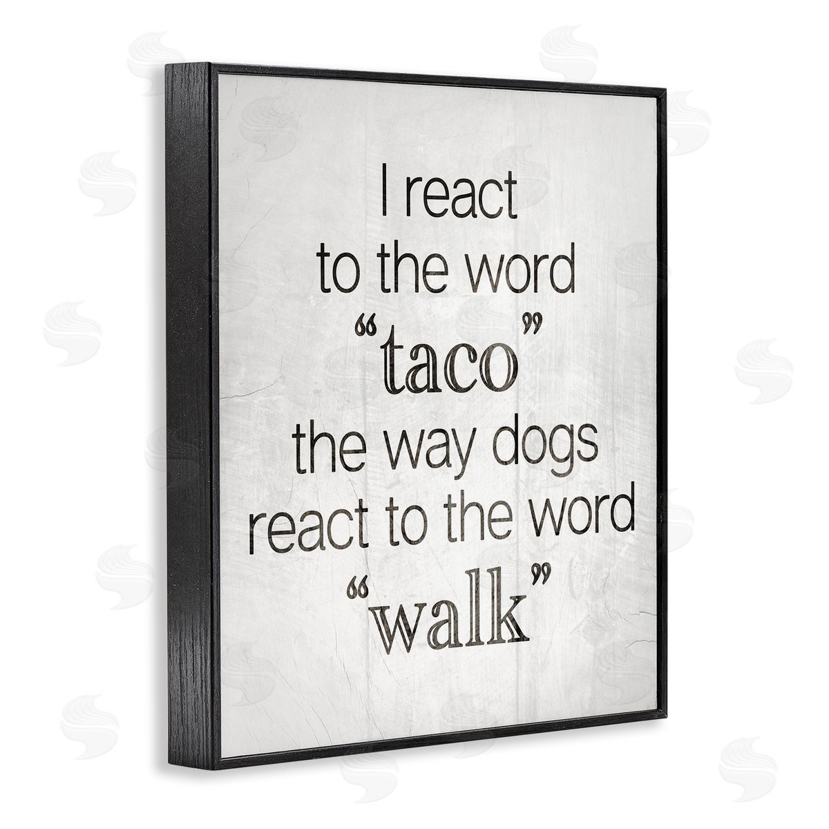 Funny React To Taco Black Frame Print Wall Art, Home Decor by Stupell Studio