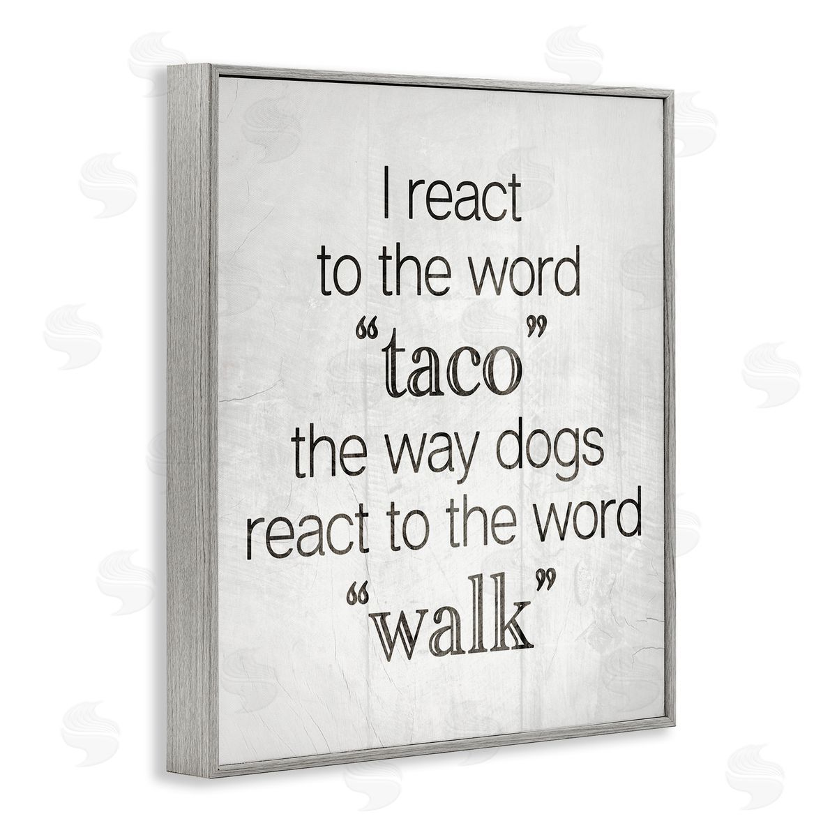 Funny React To Taco Grey Frame Print Wall Art, Home Decor by Stupell Studio