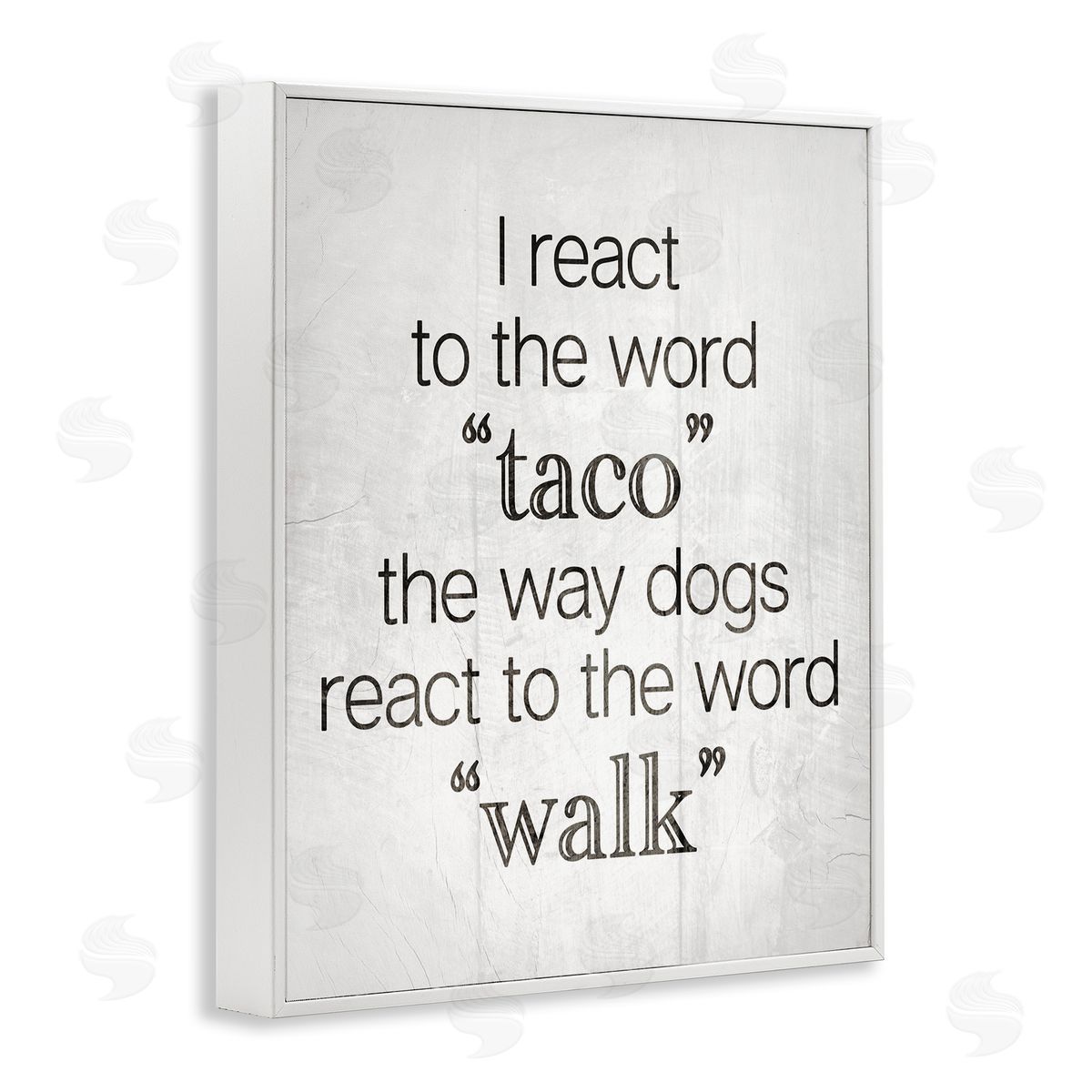 Funny React To Taco White Frame Print Wall Art, Home Decor by Stupell Studio
