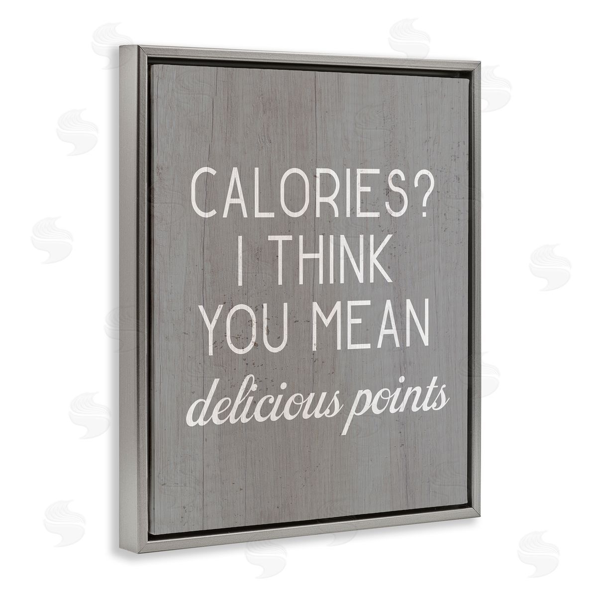 Calories Delicious Points Grey Floating Frame Canvas Wall Art, Home Decor by Stupell Studio