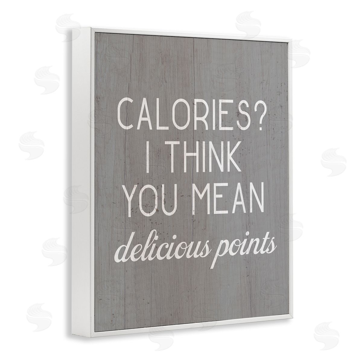 Calories Delicious Points White Frame Print Wall Art, Home Decor by Stupell Studio