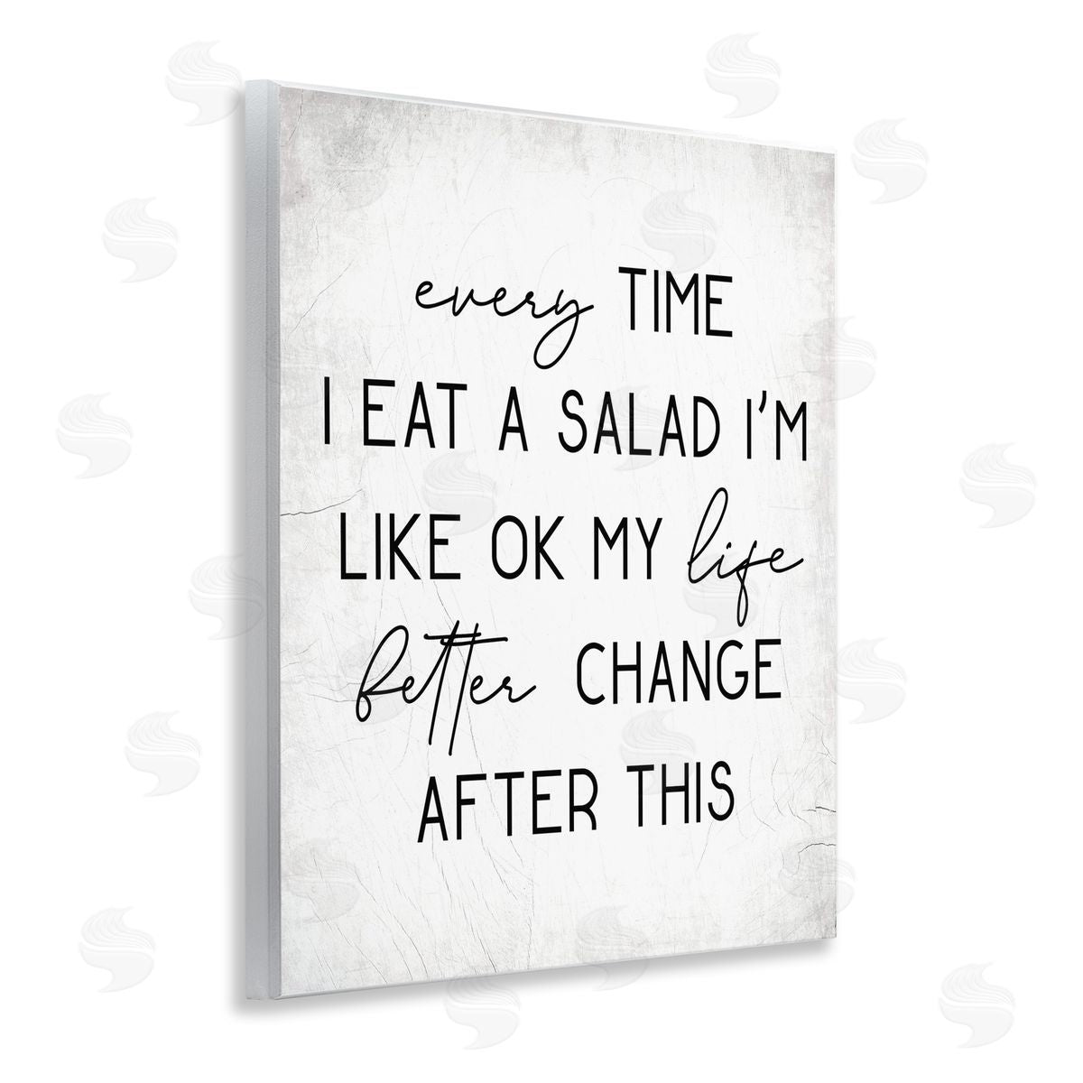 Every Time I Eat Salad Wood Plaque Wall Art, Home Decor by Stupell Studio