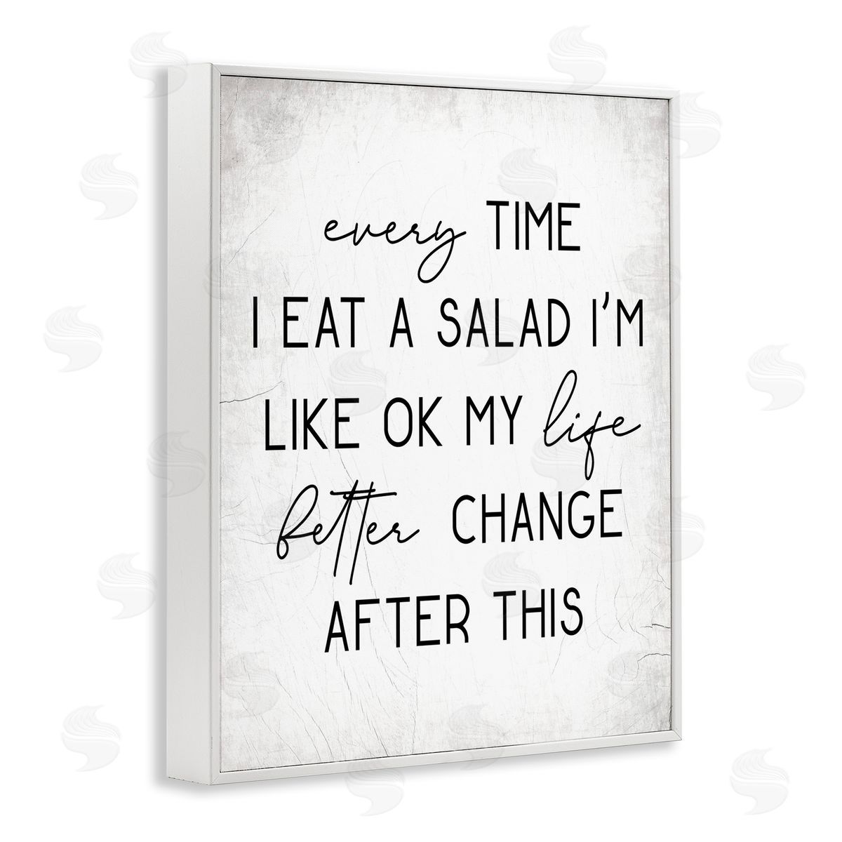 Every Time I Eat Salad White Frame Print Wall Art, Home Decor by Stupell Studio