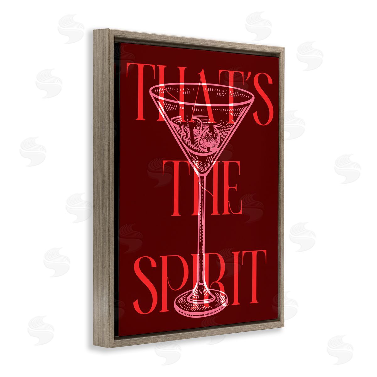 That's The Spirit Martini Brown Floating Frame Canvas Wall Art, Home Decor by Stupell Studio