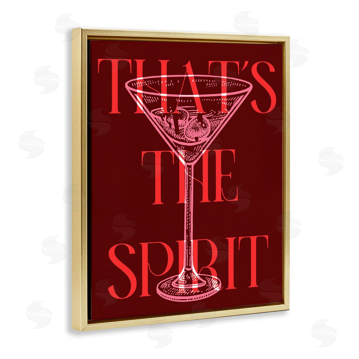 That's The Spirit Martini Gold Floating Frame Canvas Wall Art, Home Decor by Stupell Studio