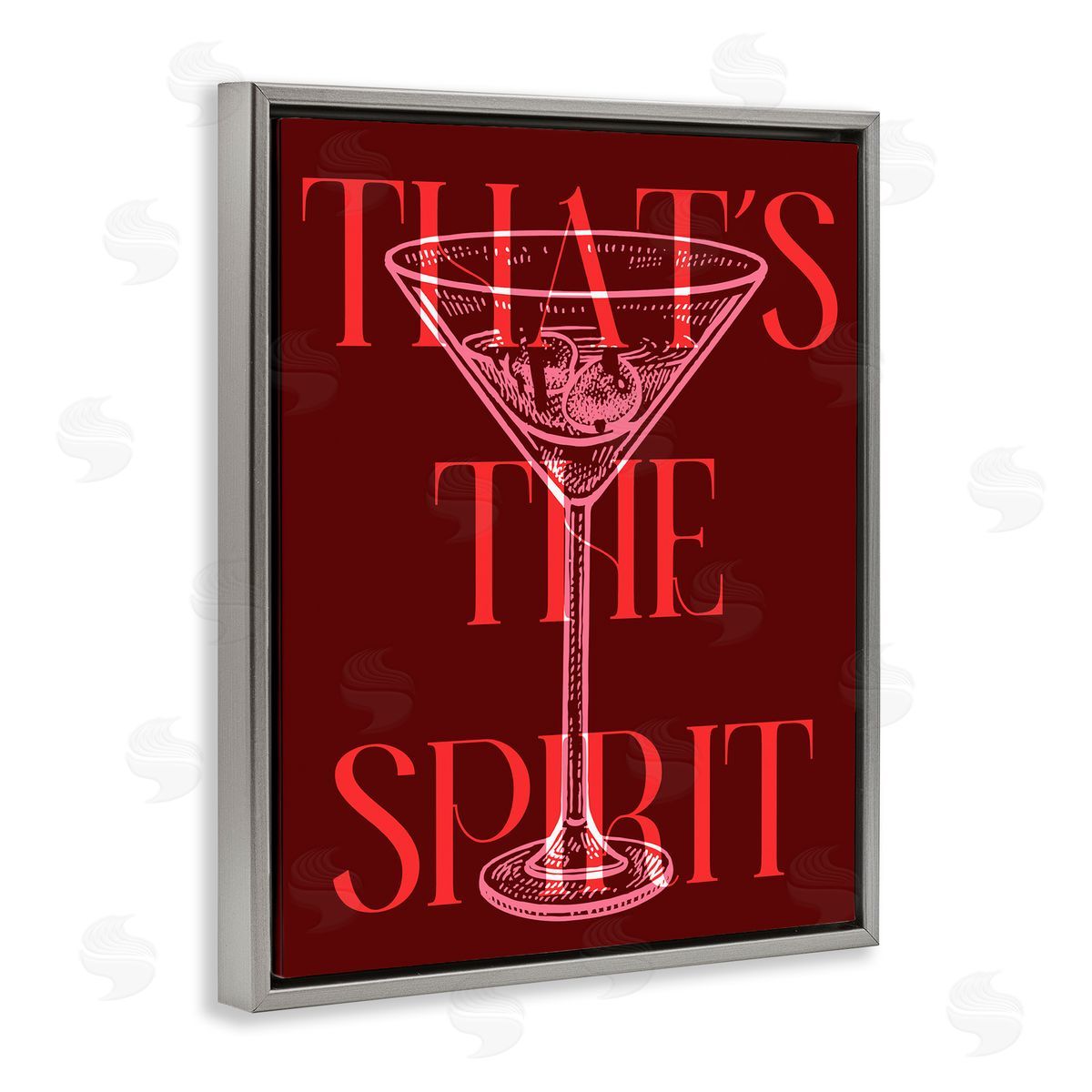 That's The Spirit Martini Grey Floating Frame Canvas Wall Art, Home Decor by Stupell Studio
