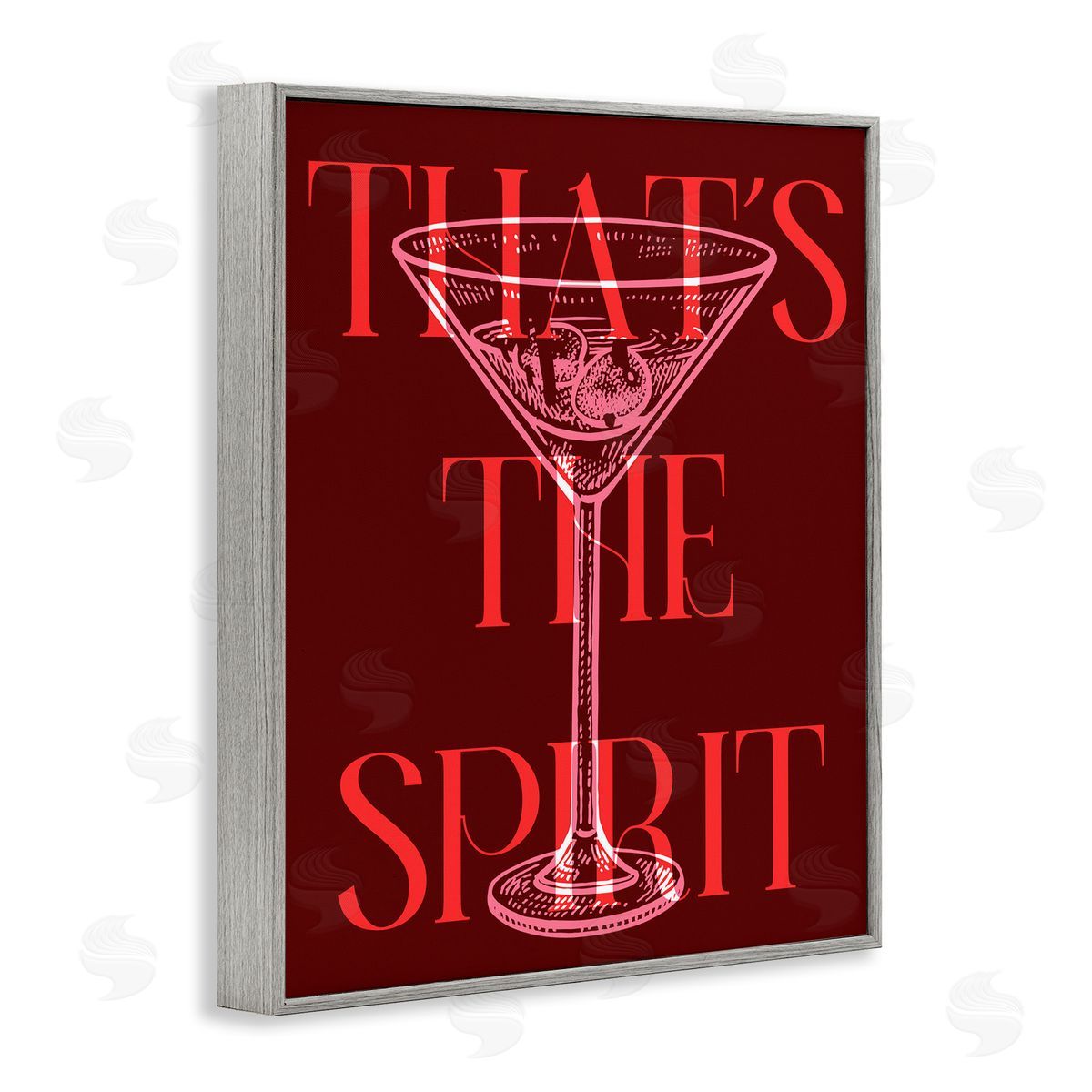 That's The Spirit Martini Grey Frame Print Wall Art, Home Decor by Stupell Studio