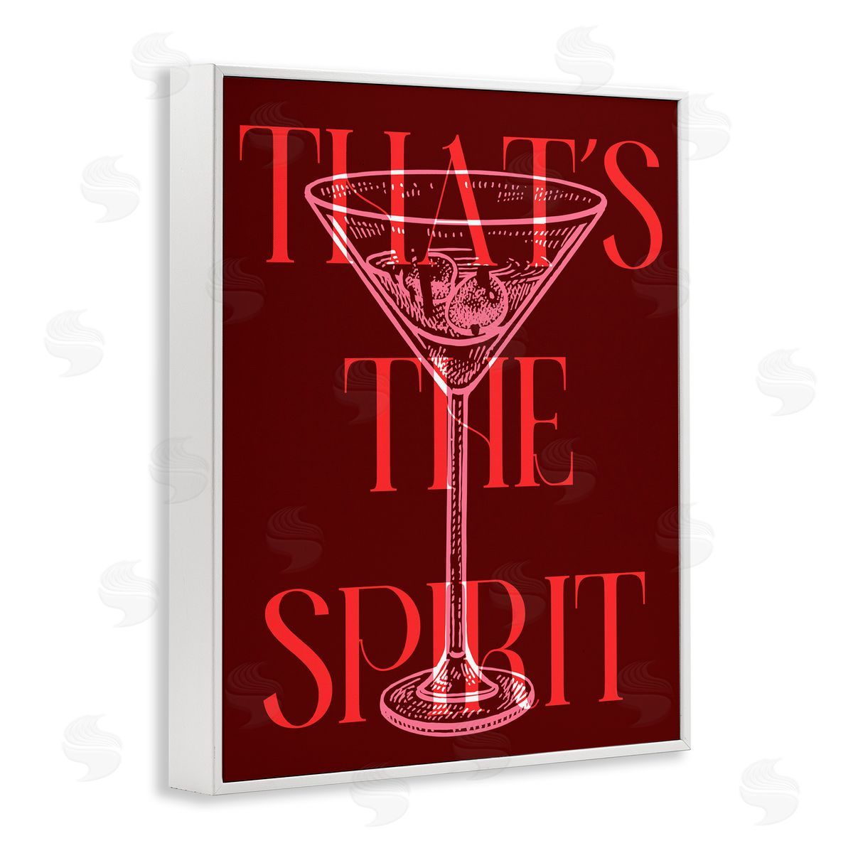 That's The Spirit Martini White Frame Print Wall Art, Home Decor by Stupell Studio
