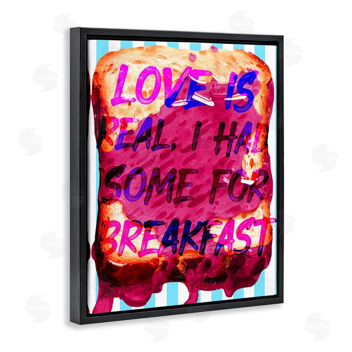 Love Is Real Breakfast Black Floating Frame Canvas Wall Art, Home Decor by Stupell Studio