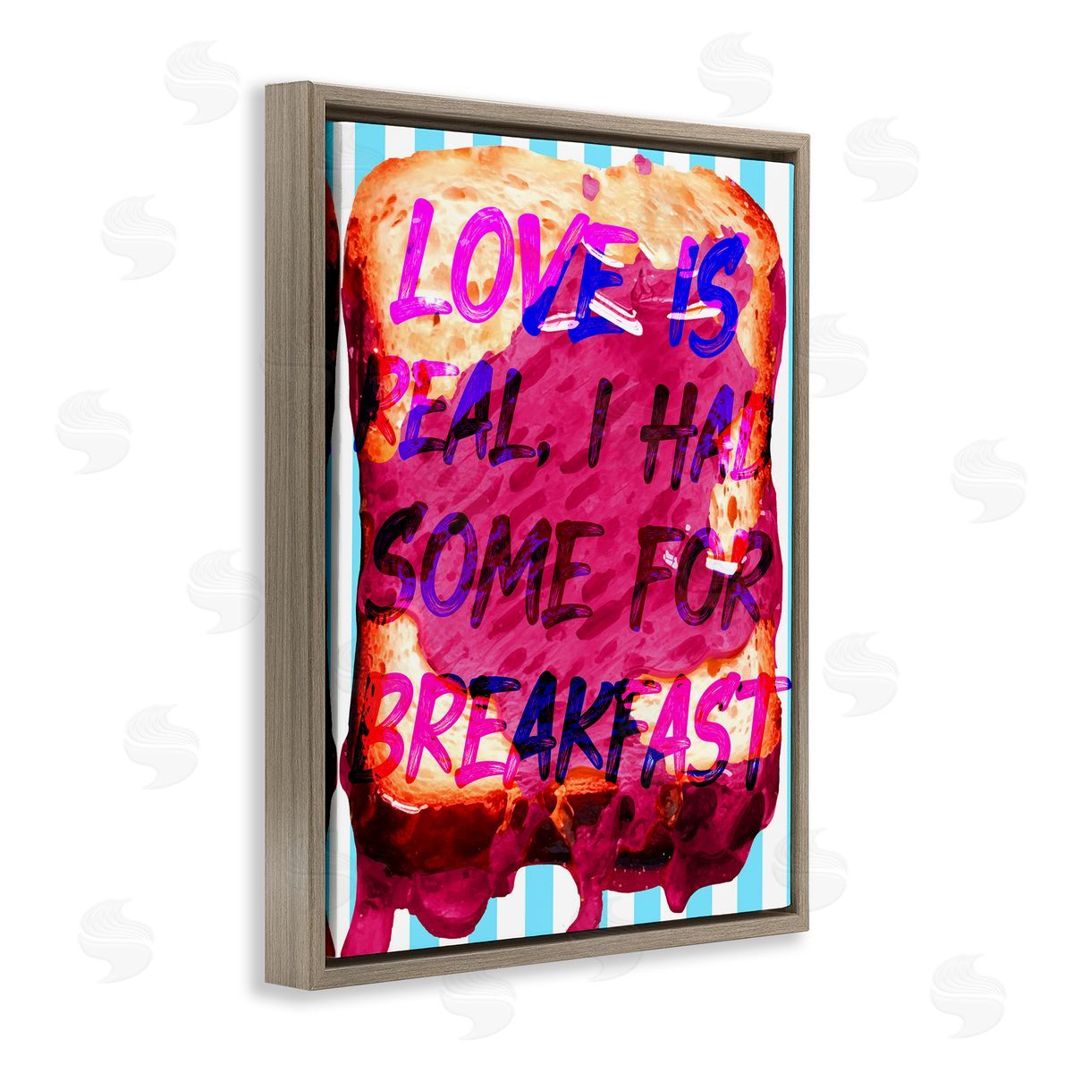 Love Is Real Breakfast Brown Floating Frame Canvas Wall Art, Home Decor by Stupell Studio