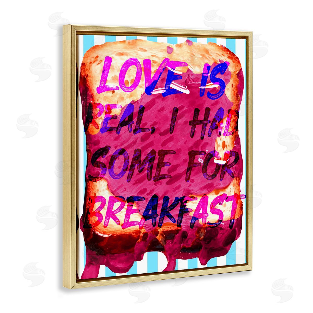 Love Is Real Breakfast Gold Floating Frame Canvas Wall Art, Home Decor by Stupell Studio