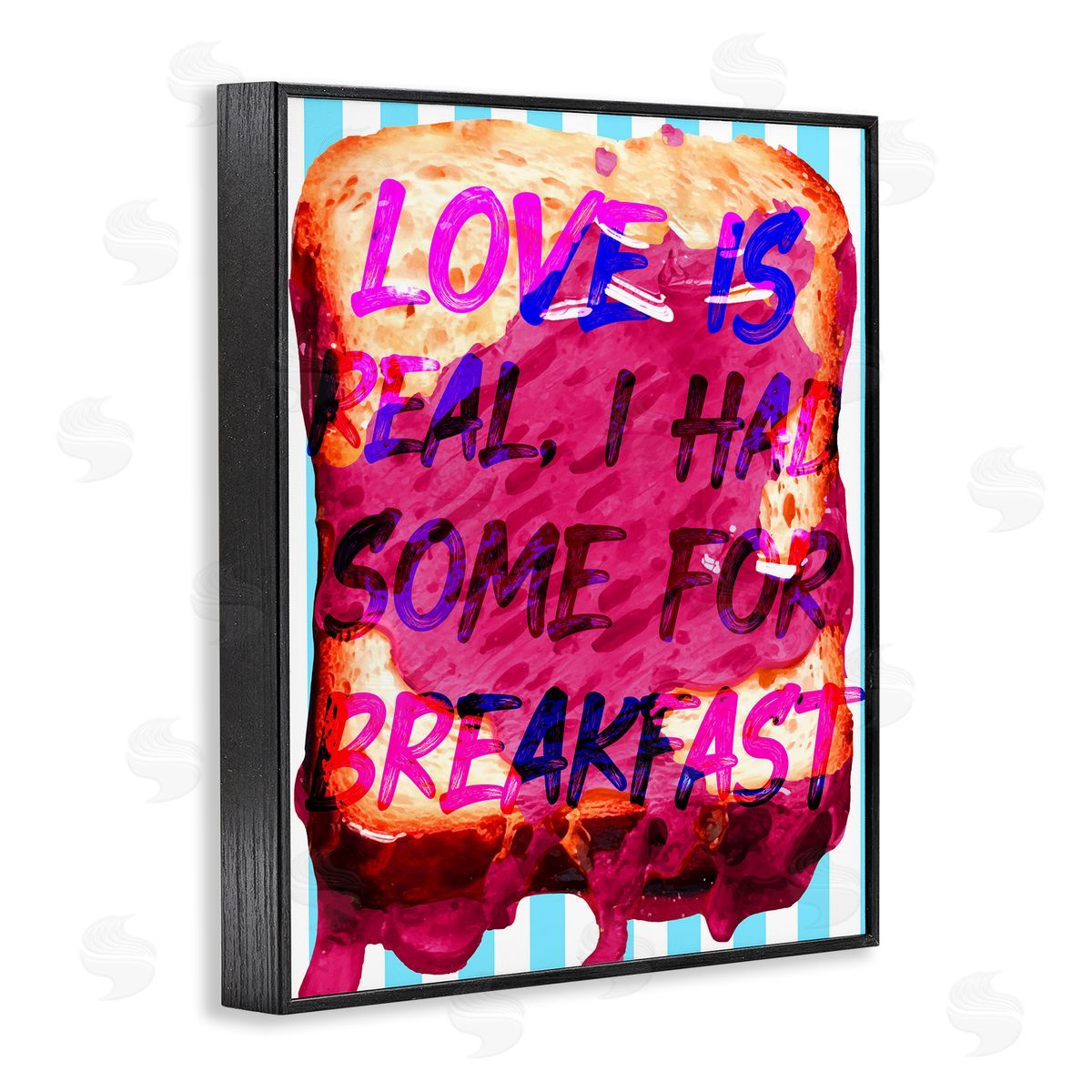 Love Is Real Breakfast Black Frame Print Wall Art, Home Decor by Stupell Studio