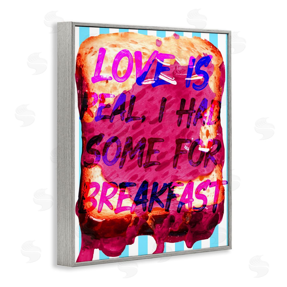 Love Is Real Breakfast Grey Frame Print Wall Art, Home Decor by Stupell Studio
