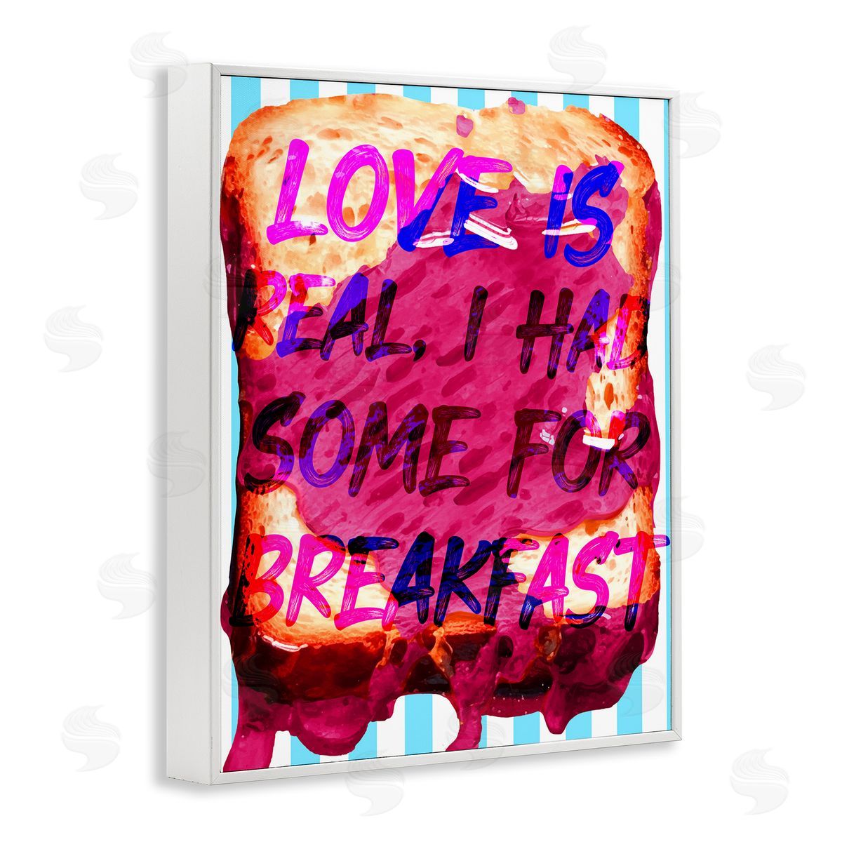 Love Is Real Breakfast White Frame Print Wall Art, Home Decor by Stupell Studio