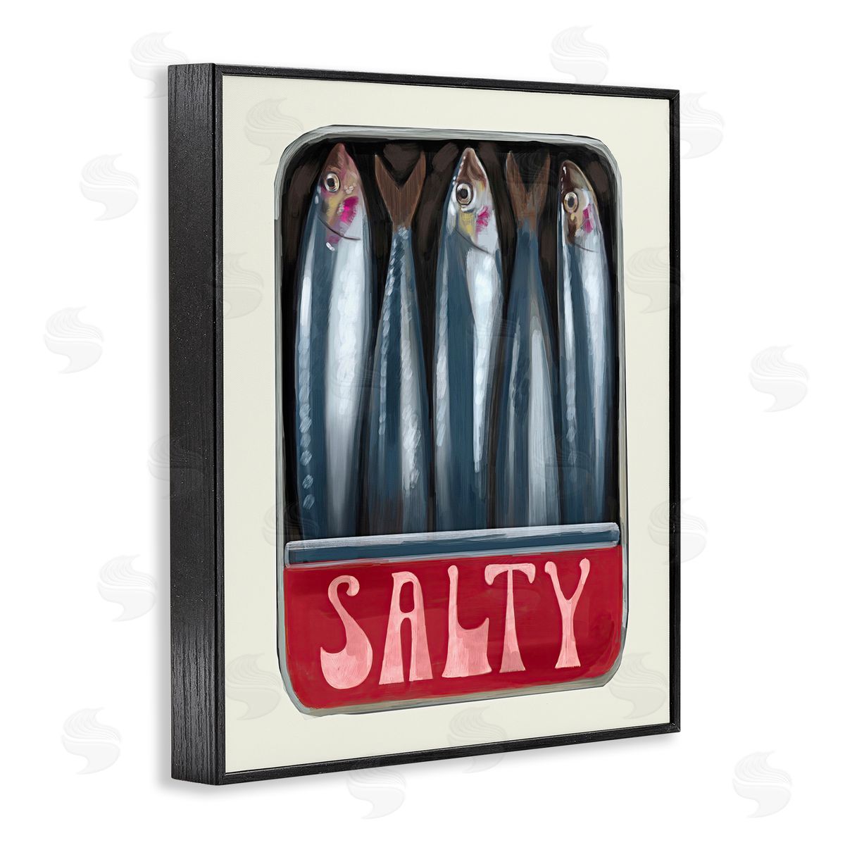 Salty Sardines Can Black Frame Print Wall Art, Home Decor by Stupell Studio