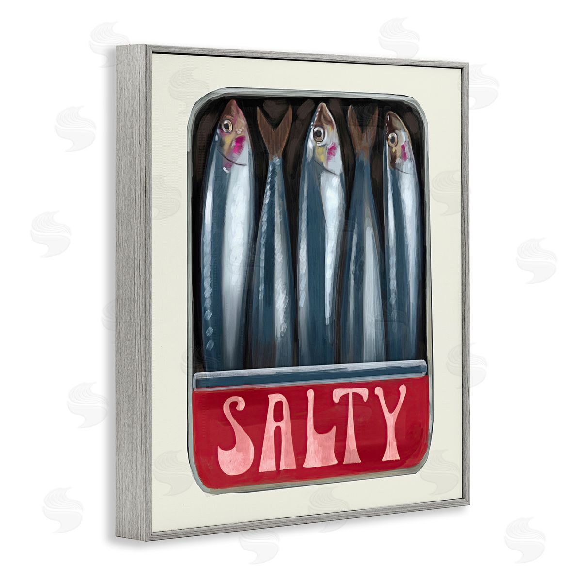 Salty Sardines Can Grey Frame Print Wall Art, Home Decor by Stupell Studio